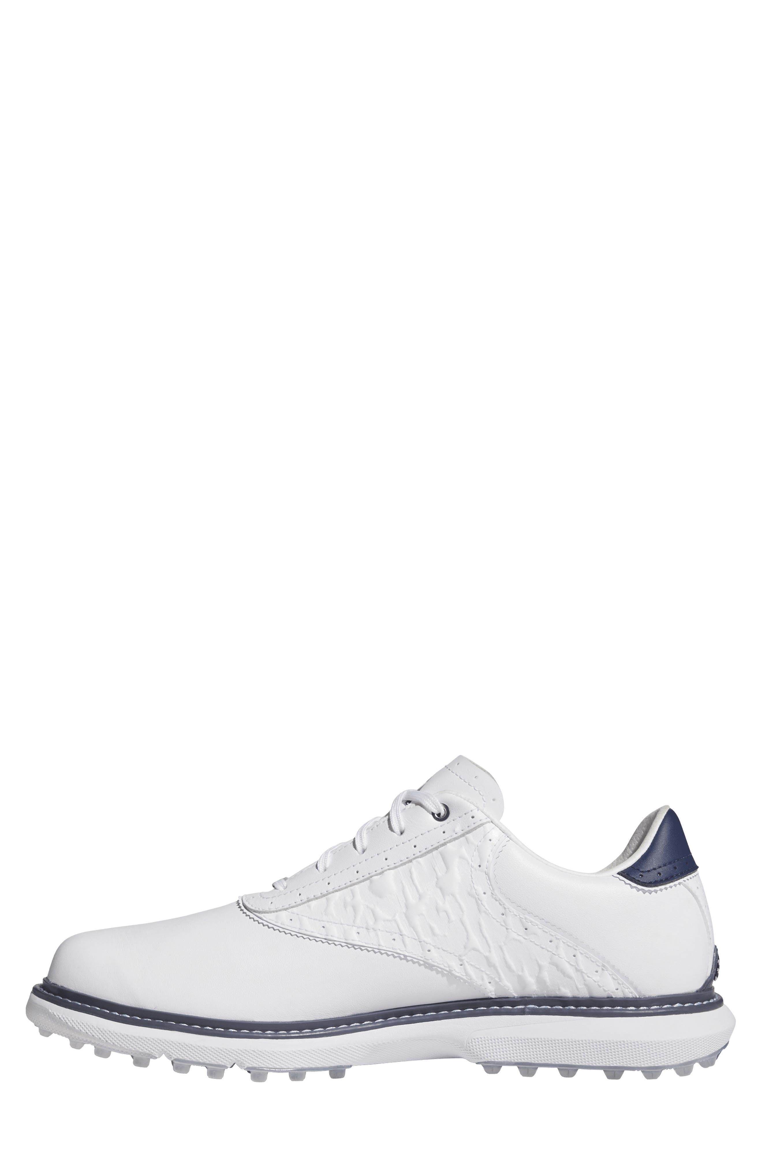 adidas MC70 Spikeless Golf Shoe, Alternate, color, White/ Collegiate Navy/ Silver