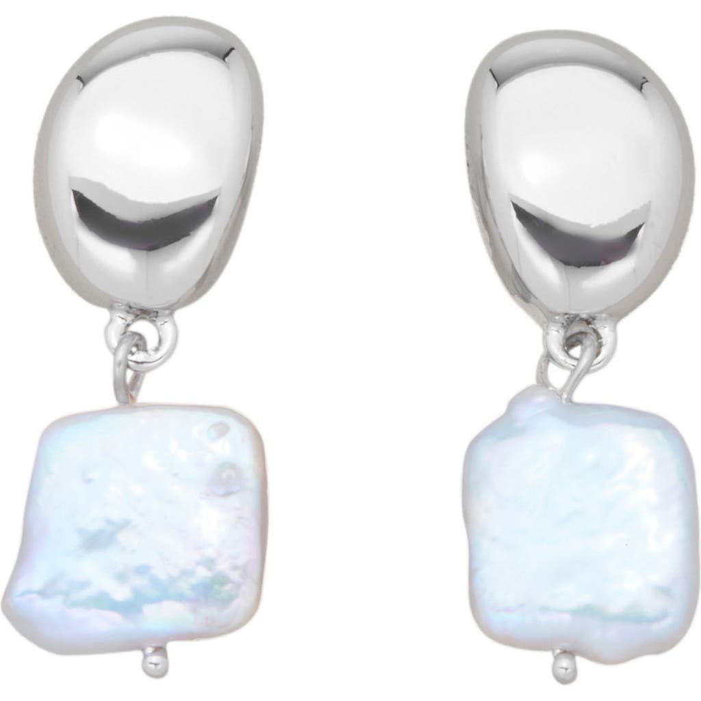 St. Moran Freshwater Pearl Drop Earrings In Silver/white