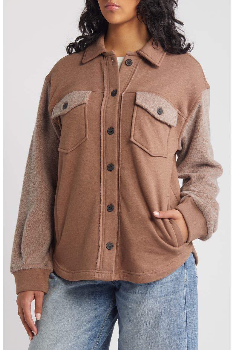 Sweatshirt Pocket Shacket, Alternate, color, SINOPIA FRESCO