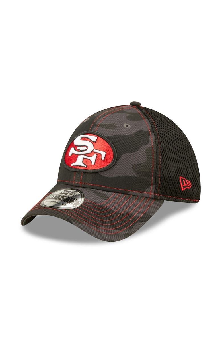 New Era Men's New Era Camo/Black San Francisco 49ers Historic Logo Neo 39THIRTY Flex Hat, Main, color,