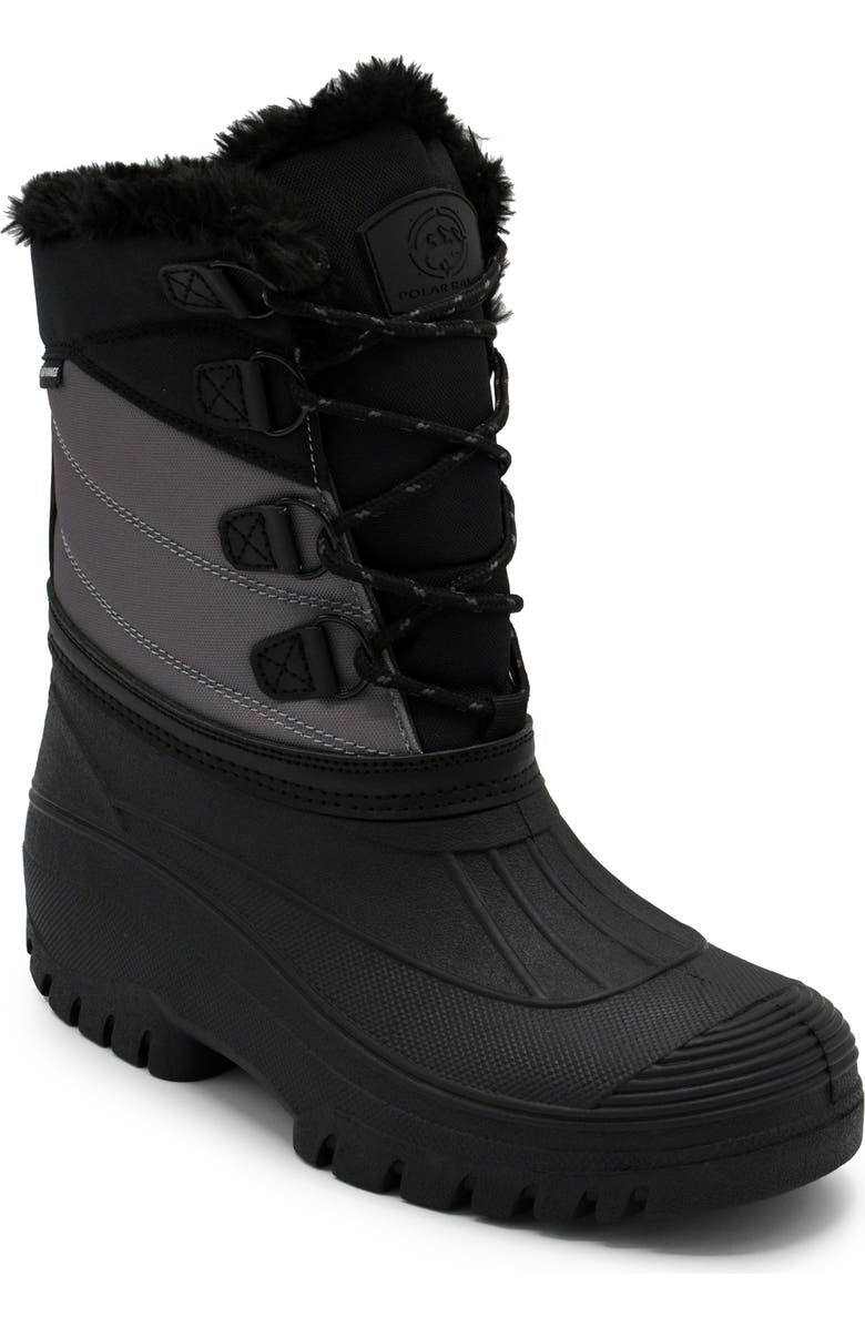 POLAR RANGE Decker Faux Fur Lined Snow Boot, Main, color, Grey