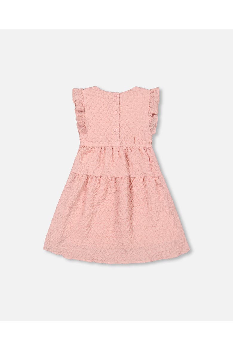 Little Girl's Textured Poplin Dress Silver Pink, Alternate, color, Silver Pink