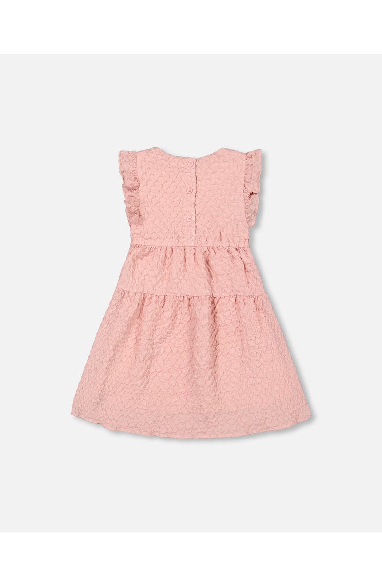 Deux par Deux Little Girl's Textured Poplin Dress Silver Pink, Alternate, color,