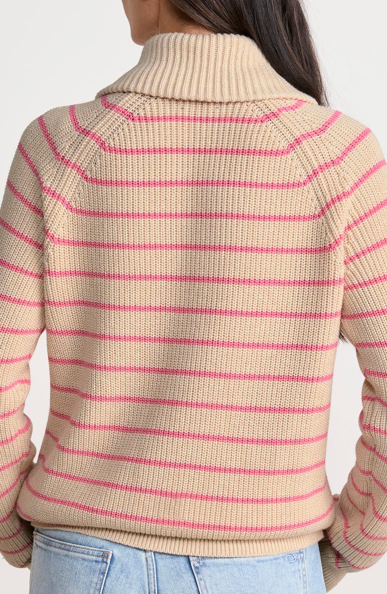 vineyard vines Stripe Half Button Sweater, Alternate, color, Oatmeal Heather