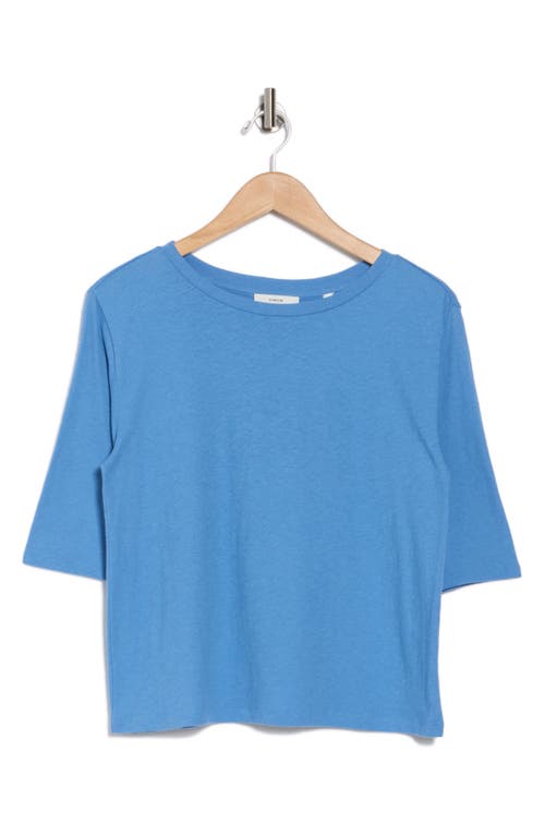 Shop Vince Relaxed Elbow Sleeve T-shirt In Pool