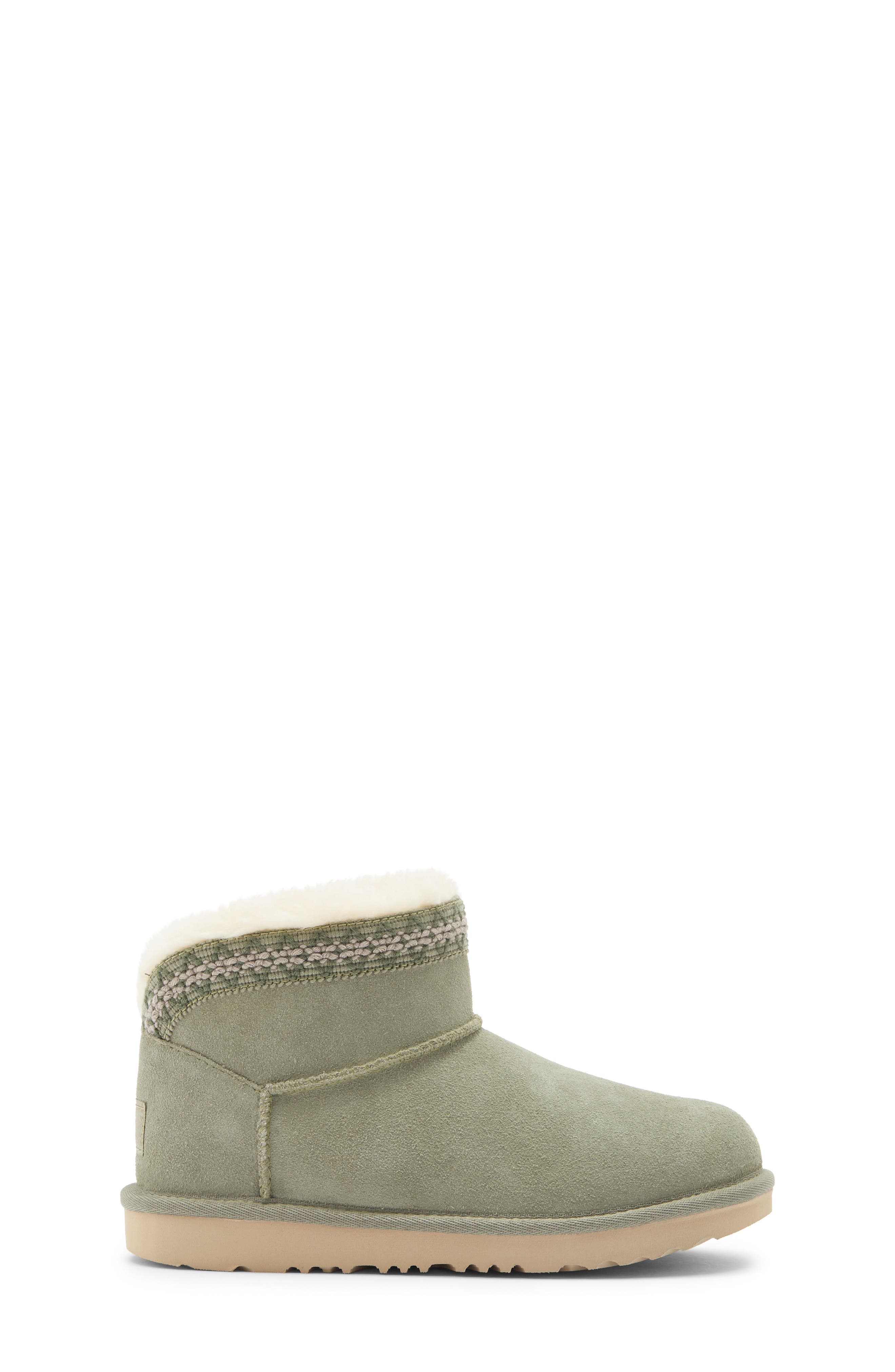 Kids' Classic Ultra Mini Tasly Genuine Shearling Boot, Alternate, color, SHADED CLOVER