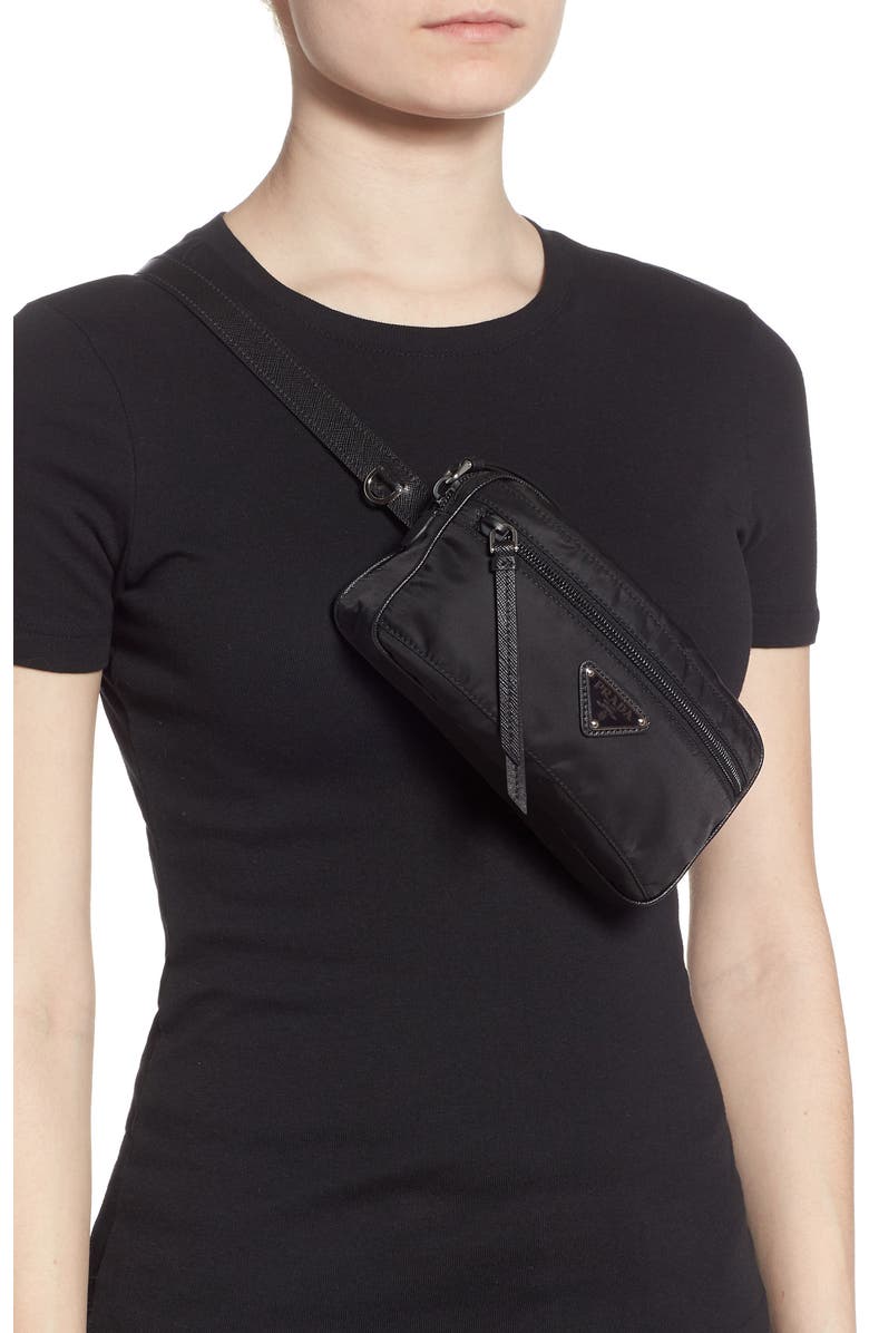 Prada Small Nylon Belt Bag, Alternate, color,