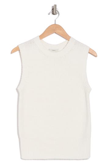 Vince Boucle Shell Sweater In Off White