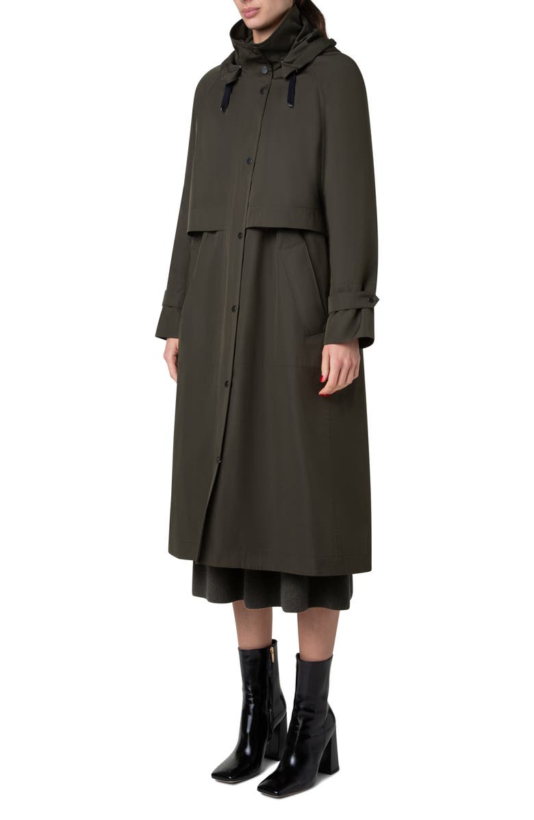 Akris Robin Water Repellent Silk Taffeta Hooded Coat, Alternate, color,