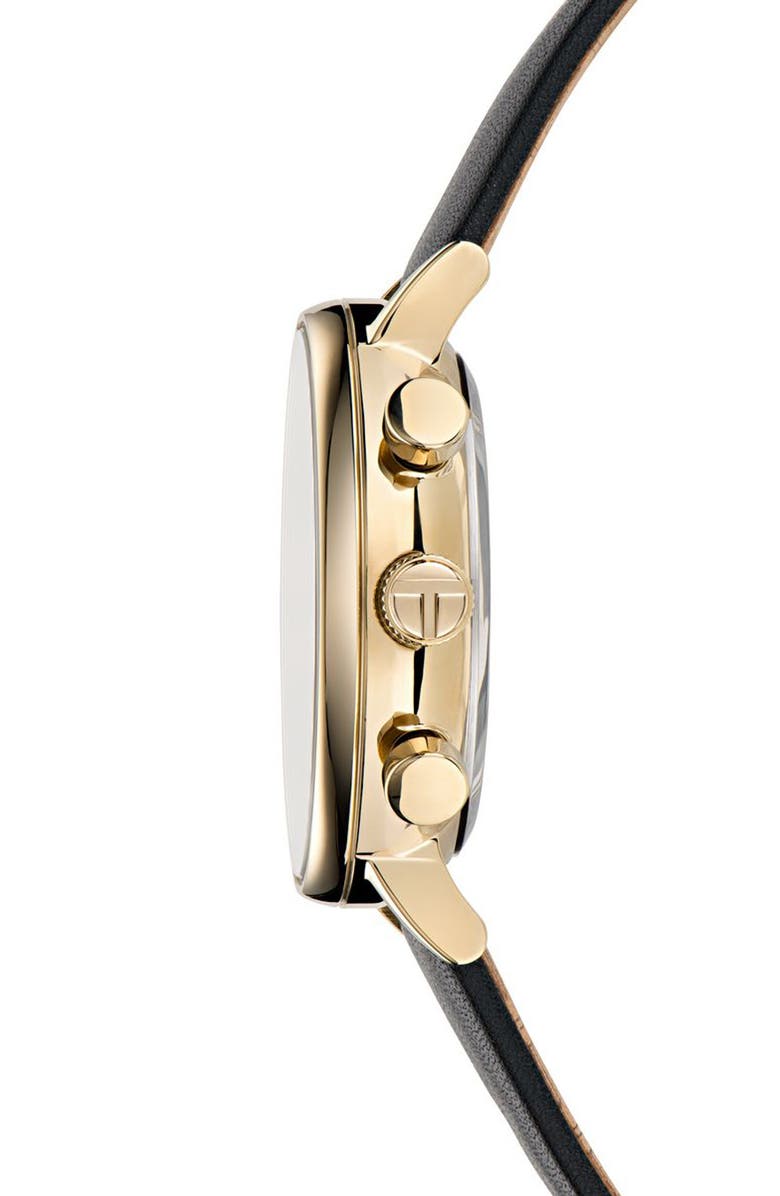 Ted Baker London Barnetb Chronograph Leather Strap Watch, 41mm, Alternate, color, Black