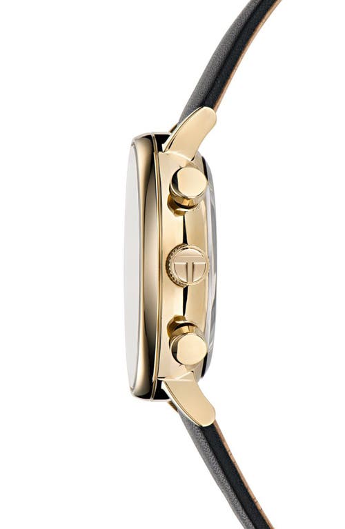 Ted Baker Men's Barnett Backlight Goldtone Stainless Steel & Leather Chronograph Watch/41mm In Black