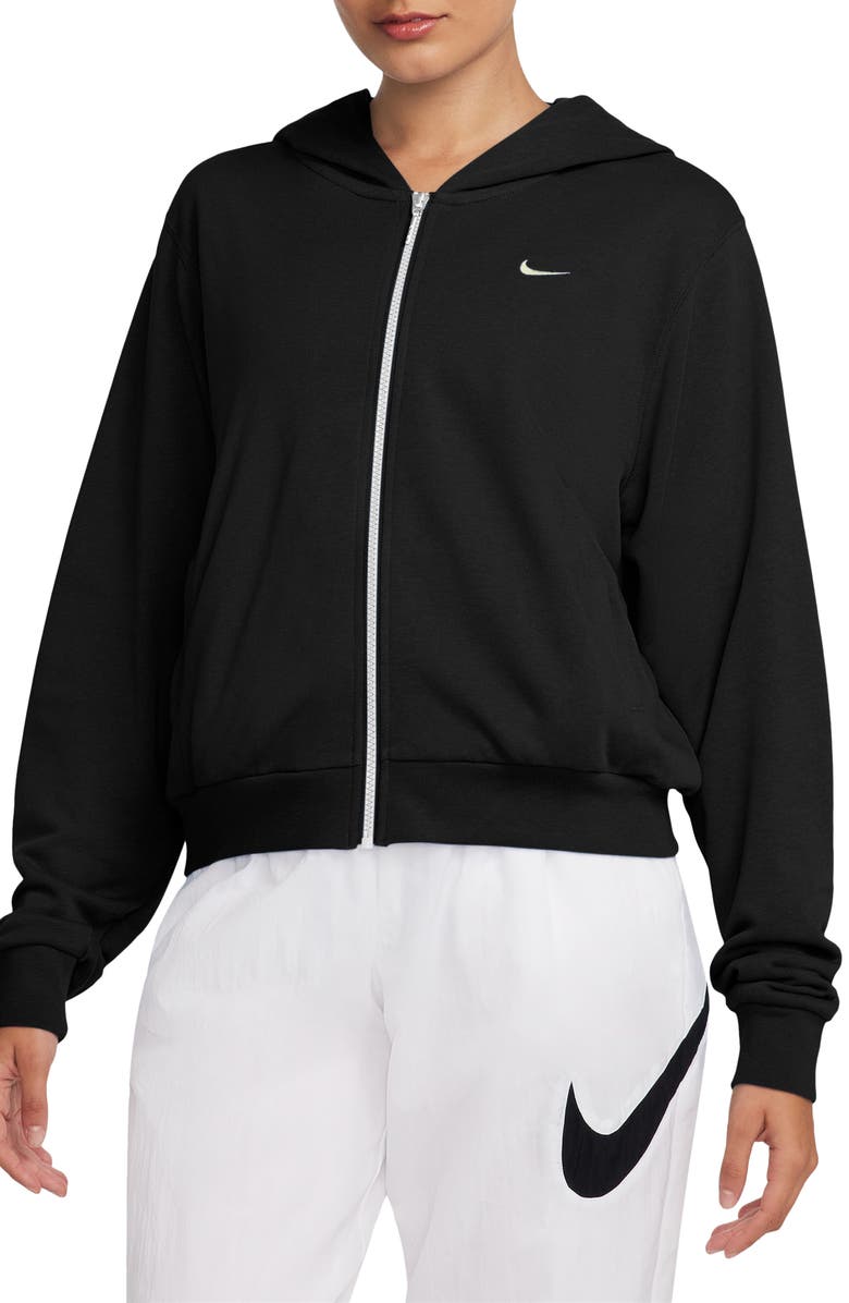 Nike Sportswear Chill French Terry Full Zip Hooded Jacket, Main, color, 010 Black/Sail