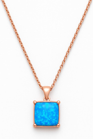 Donatello Gian Rose Gold Flashed Sterling Silver Opal Necklace