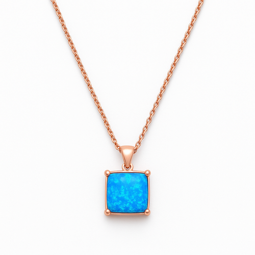Donatello Gian Rose Gold Flashed Sterling Silver Opal Necklace In Gold