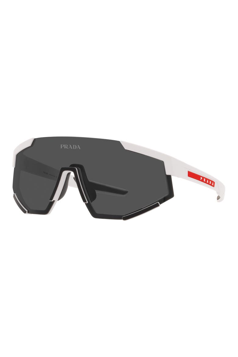 39mm Shield Sunglasses, Alternate, color, WHITE RUBBER / DARK GREY