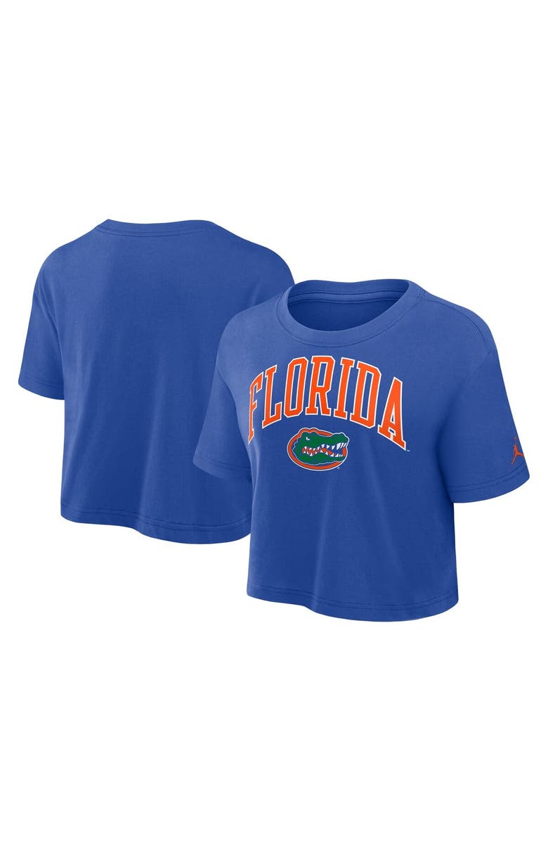 Jordan Brand Women's Jordan Brand Royal Florida Gators Athletic Prep Arch Cropped Performance T-Shirt, Alternate, color, 