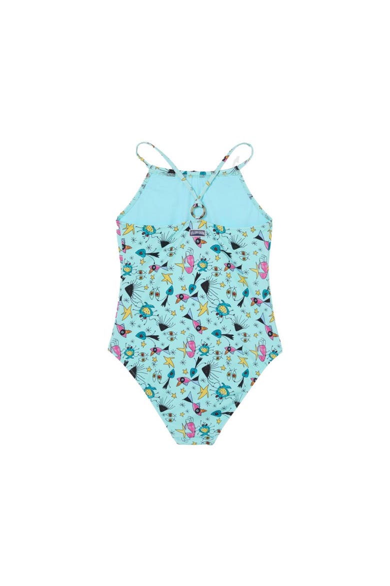 Kid's One-piece Swimsuit, Alternate, color, Island Turquoise