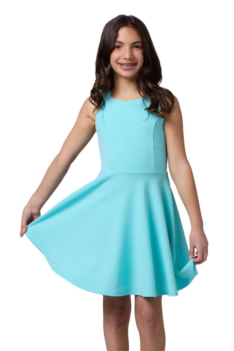 Textured Stretch Racerback Dress, Main, color, Aqua