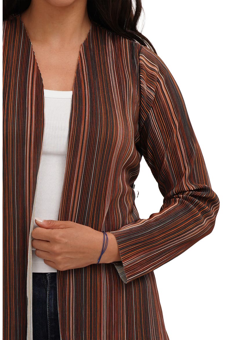 Plissé Print Duster, Alternate, color, BROWN COMBO