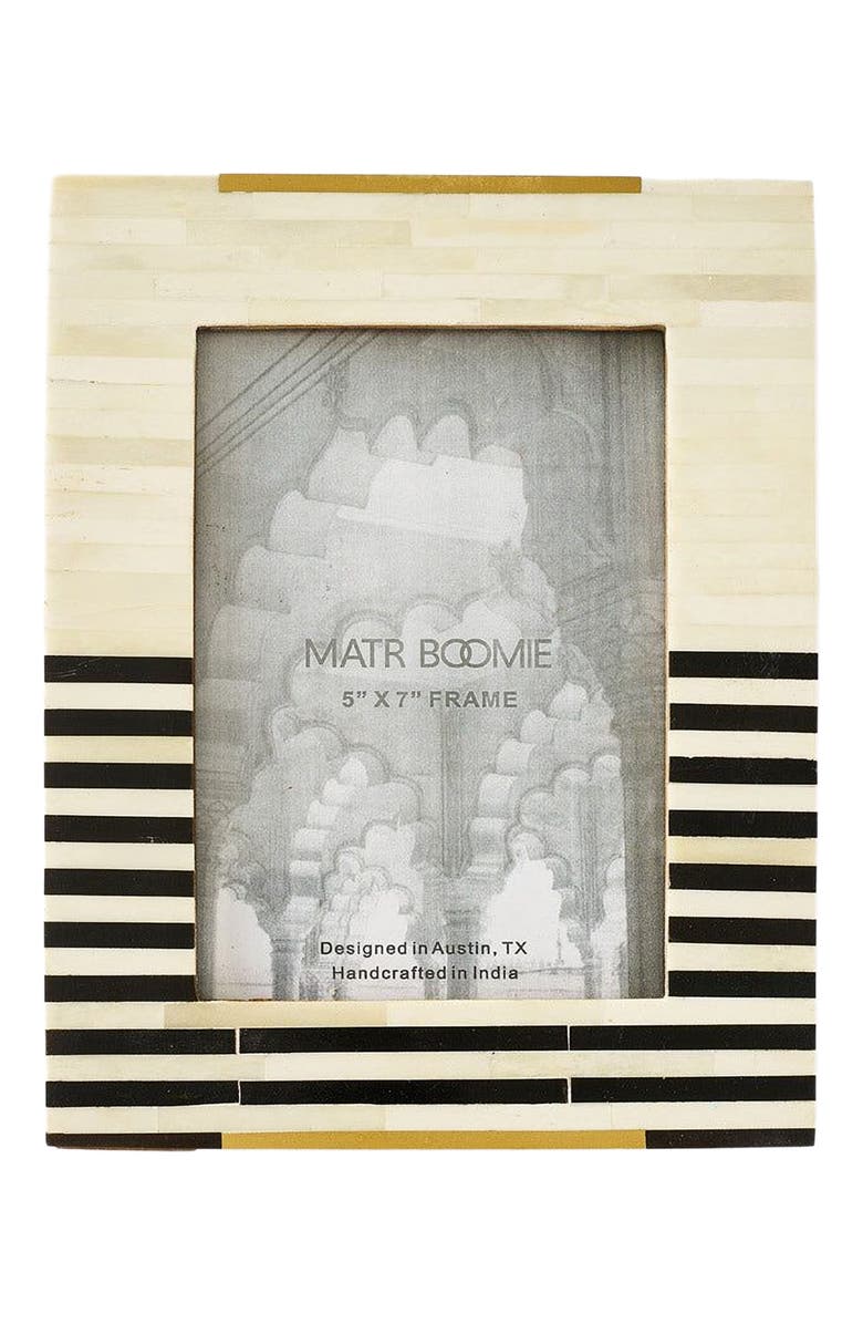 Matr Boomie Mukhendu Stripe Black & White Picture Frame - Bone, Main, color, Black/White