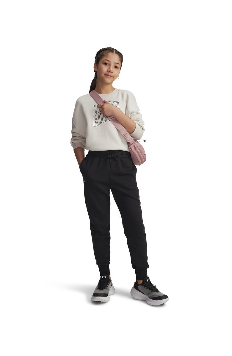 Under Armour Kids' Rival Fleece Cotton Blend Joggers, Alternate, color, Black