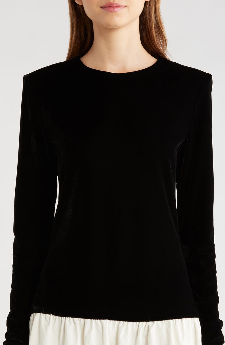 WAYF Maddie Long Sleeve Minidress, Alternate, color, Black