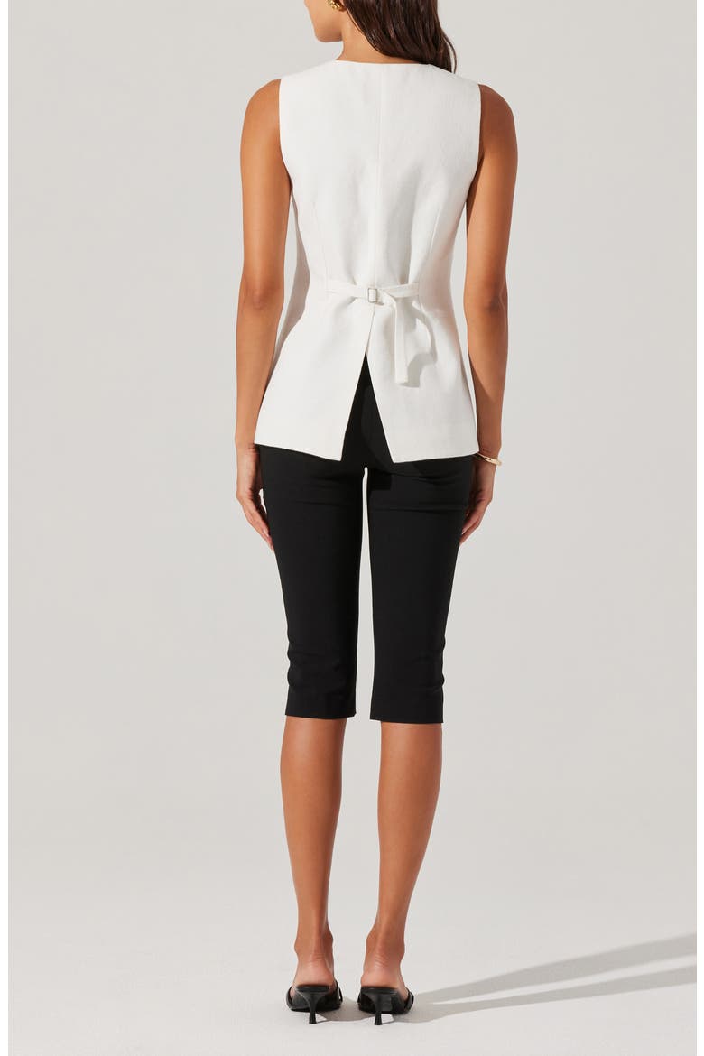 Sonja Asymmetric Button Vest, Alternate, color, WHITE