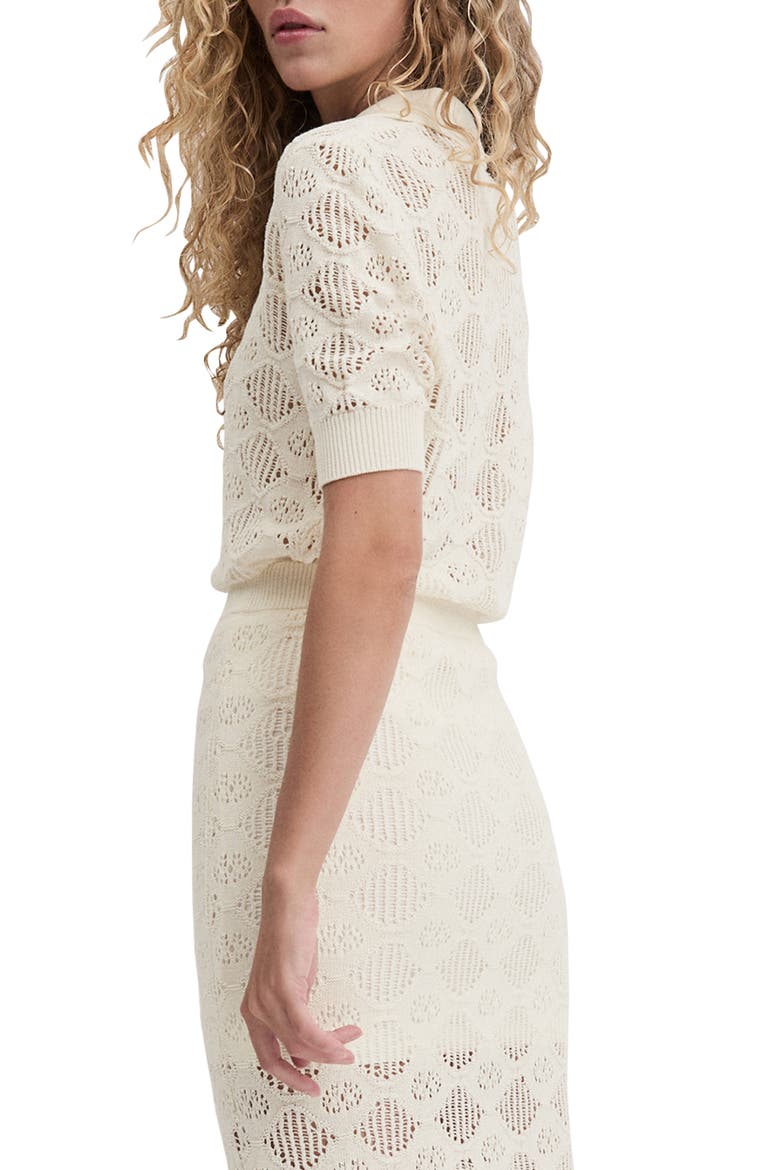 The Courtside Open Stitch Polo Sweater, Alternate, color, IVORY