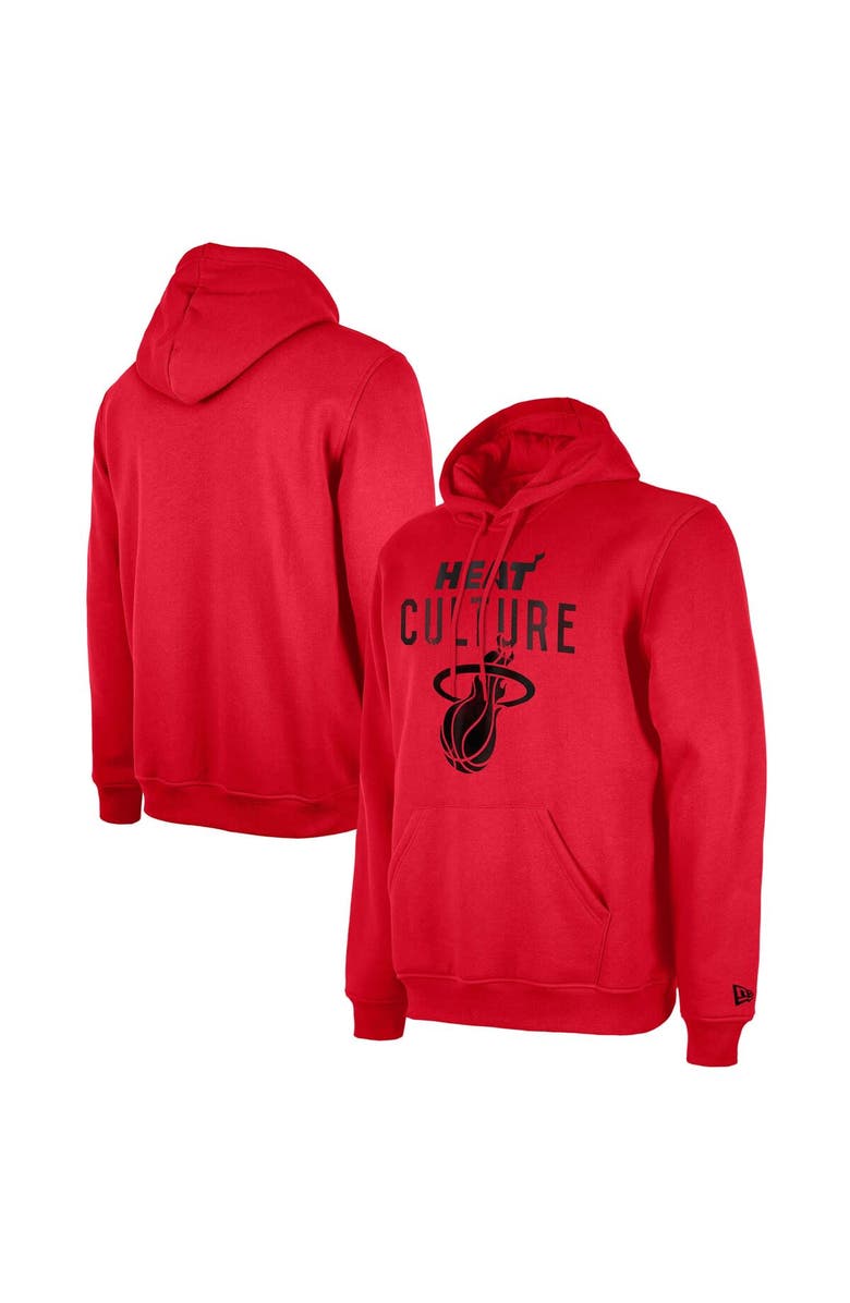 New Era Men's New Era  Red Miami Heat 2024/25 City Edition Pullover Hoodie, Main, color, 