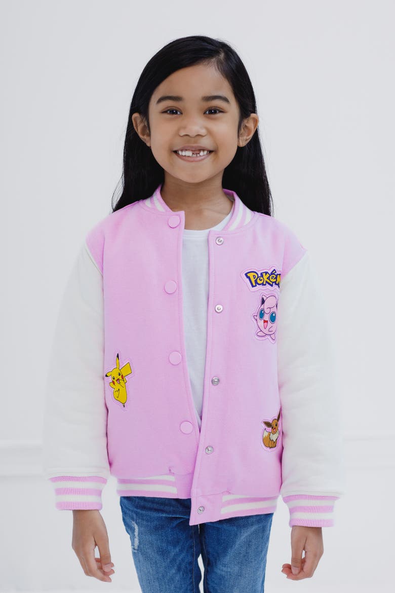 Varsity Bomber Jacket, Alternate, color, Pink Off White