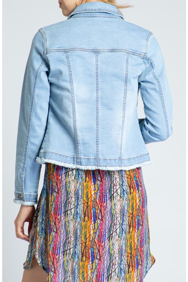 Frayed Denim Jacket, Alternate, color, LIGHT INDIGO