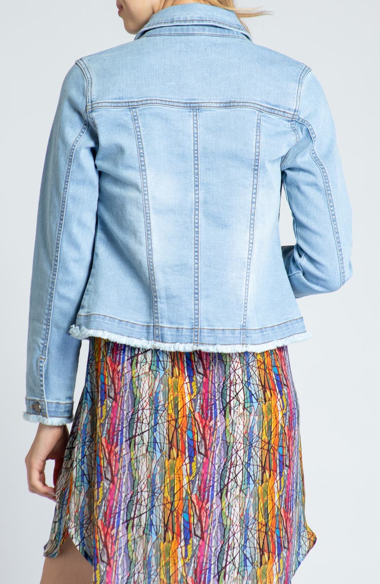 APNY Frayed Denim Jacket, Alternate, color, Light Indigo