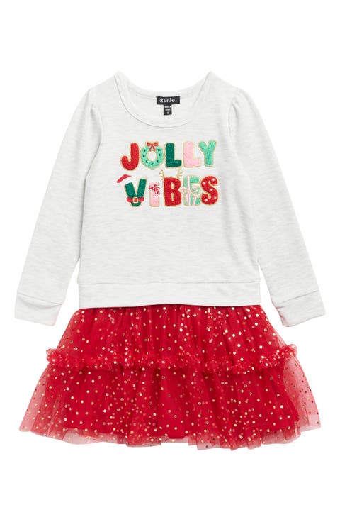 Kids' Holly Jolly Twofer Dress