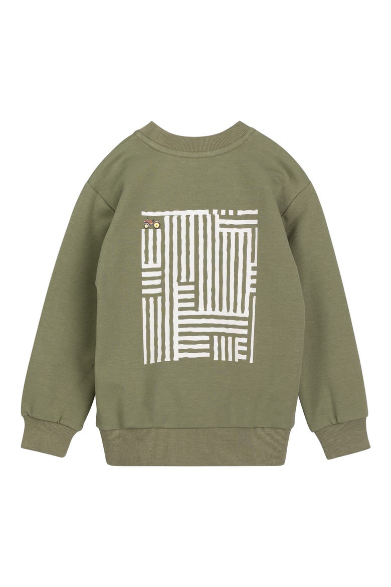 Kids' Corn Maze Cotton French Terry Graphic Sweatshirt, Alternate, color, GREEN DUSTY