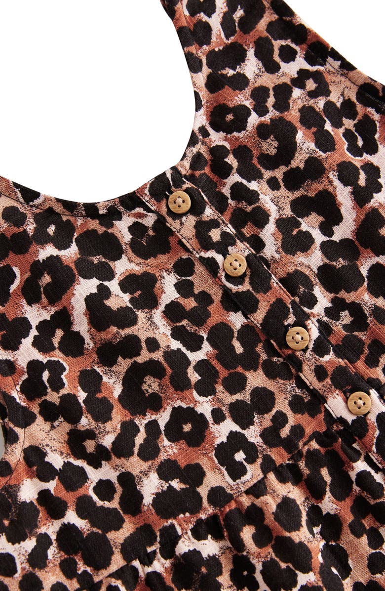 NEXT Kids' Leopard Print Tiered Shift Dress, Alternate, color, Black
