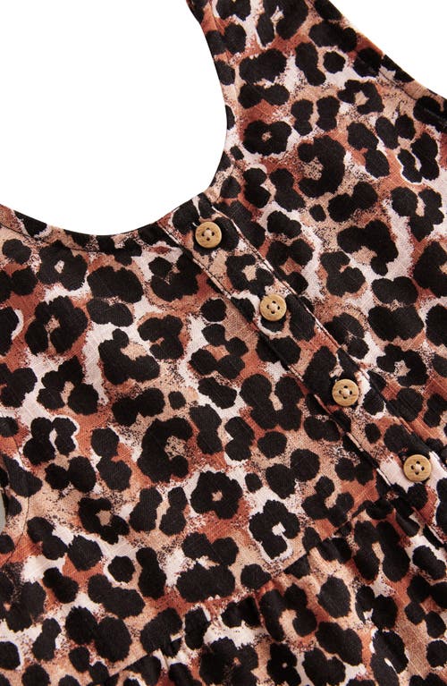 Next Kids' Leopard Print Tiered Shift Dress In Black