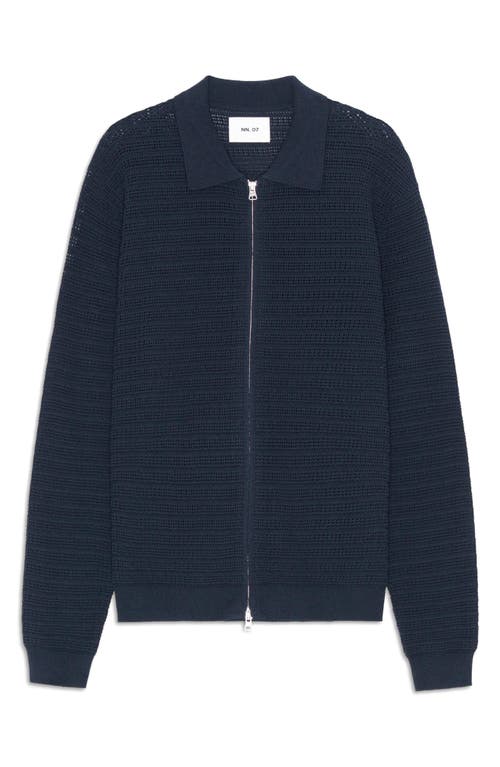 Nn07 Gustav Long Sleeve Zip Sweater In Blue