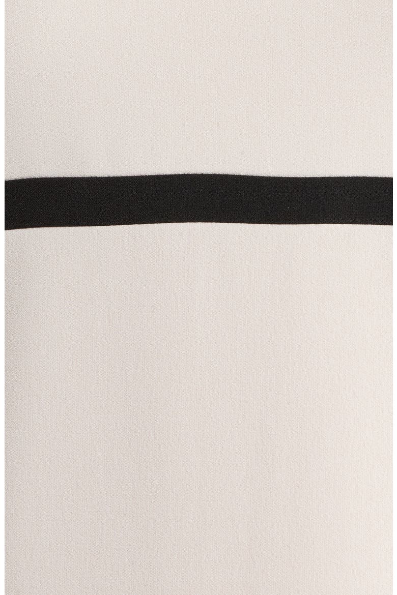 Sleeveless Stretch Crepe Sheath Dress, Alternate, color, PARCHMENT/ BLACK