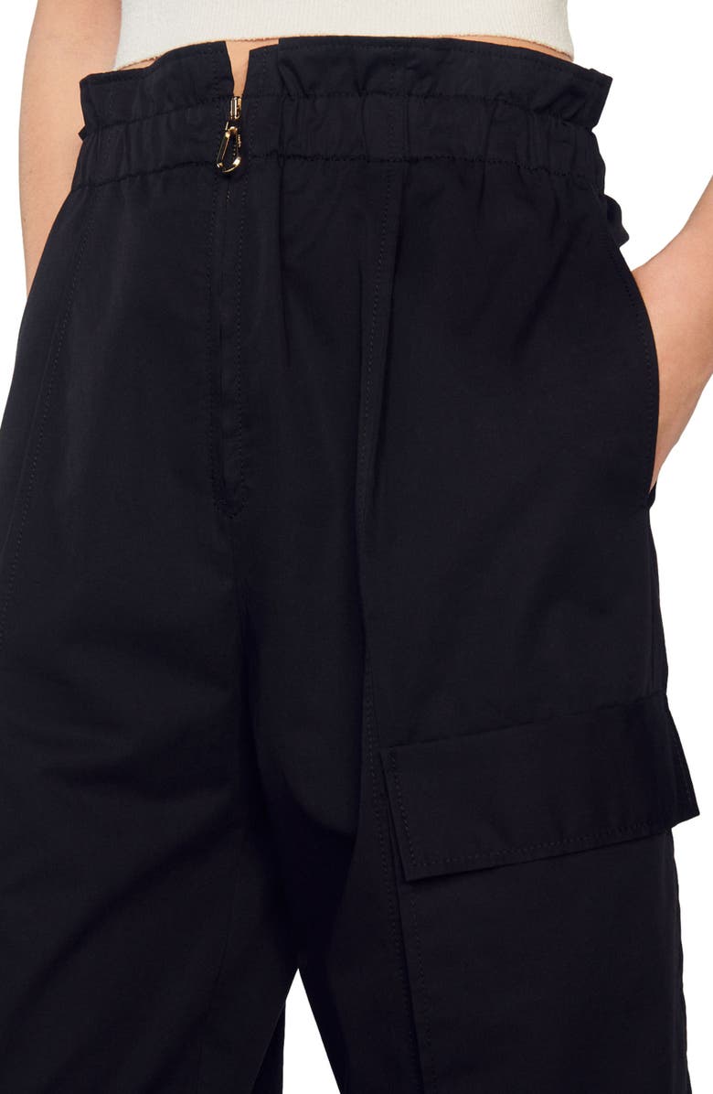SANDRO Saffre Paperbag Waist Cotton Cargo Pants, Alternate, color,