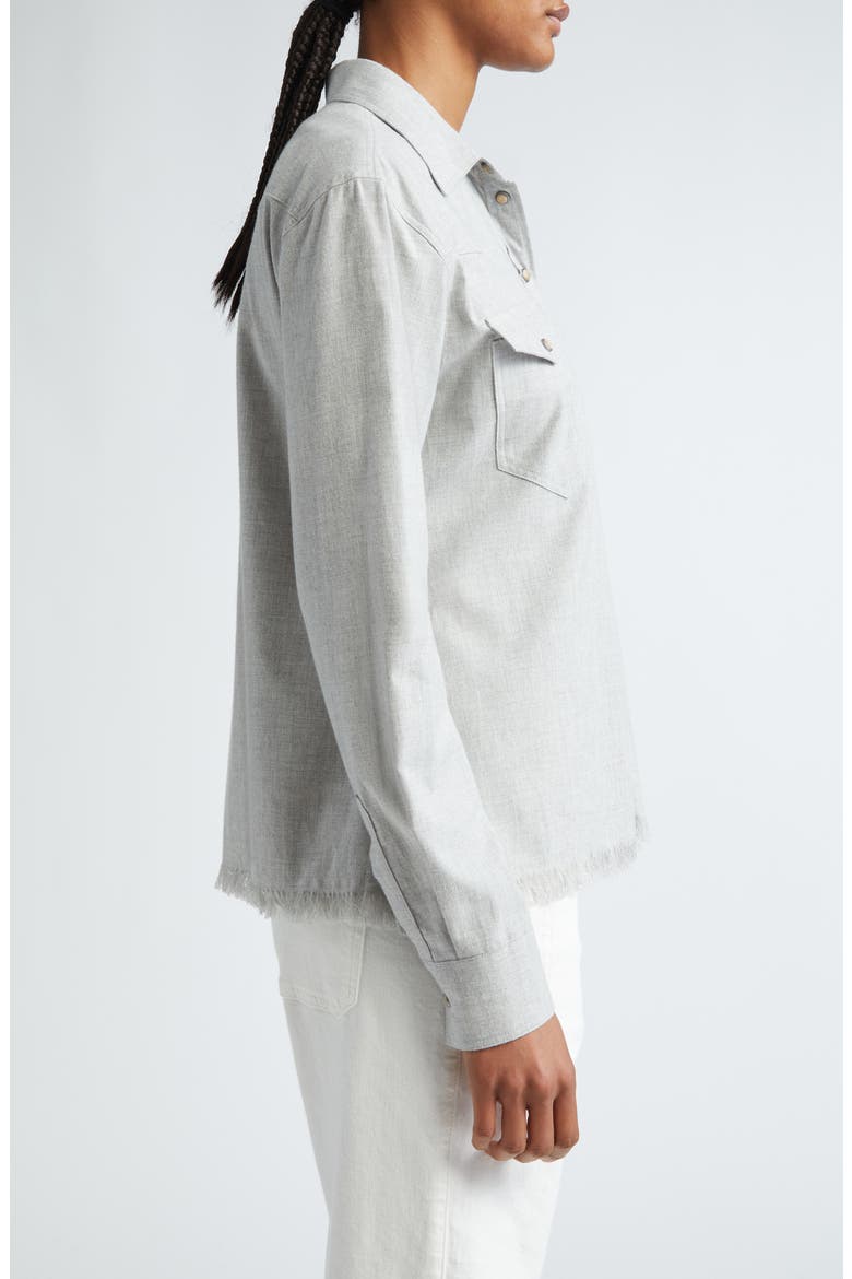 Raw Hem Western Shirt, Alternate, color, GREY