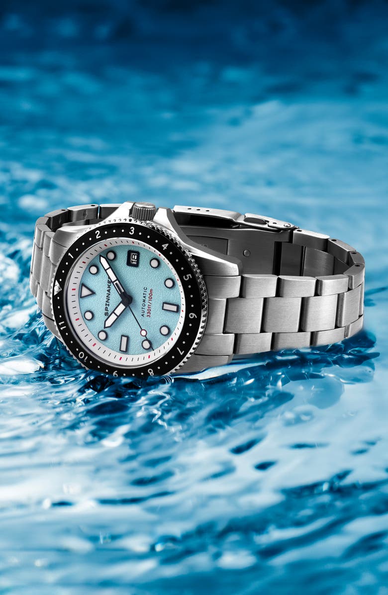 SPINNAKER Croft Pioneer Automatic Bracelet Watch, 42mm, Alternate, color, Blue