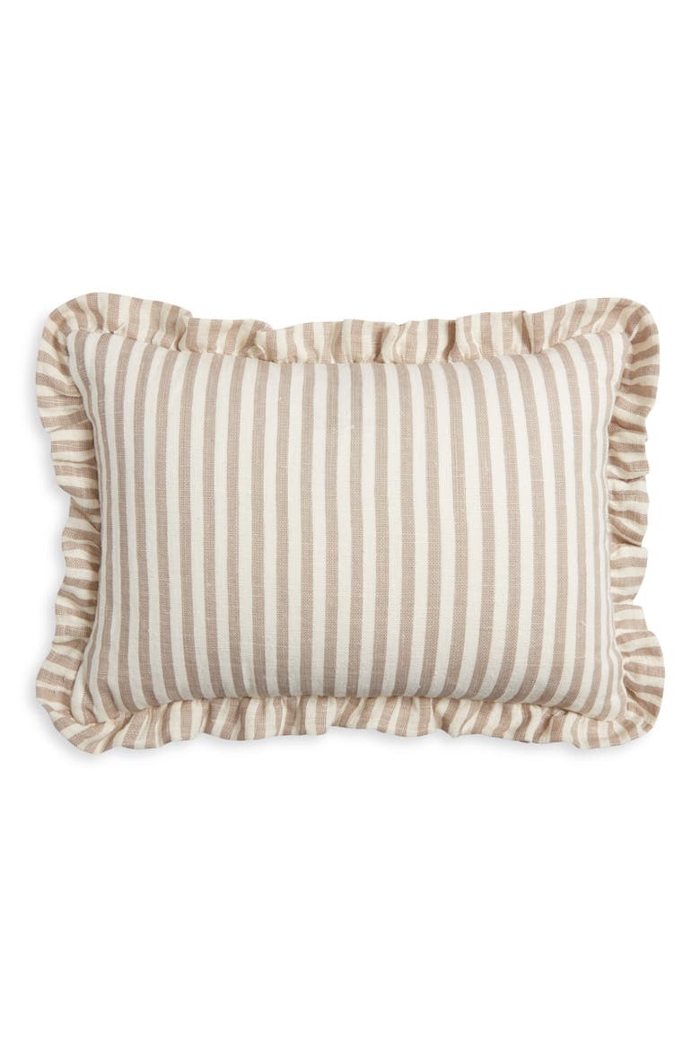 Stripe Linen Accent Pillow, Main, color, TAN THREAD MULTI