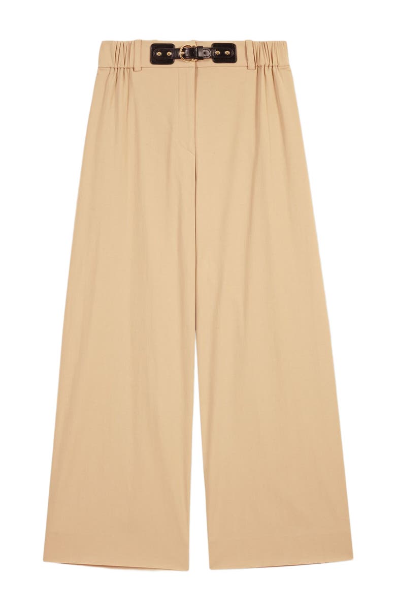 maje Wide-leg cotton pants, Alternate, color, Beige Light