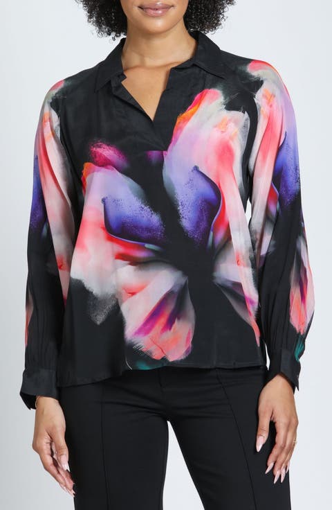 Long Sleeve Half Placket Pullover Top