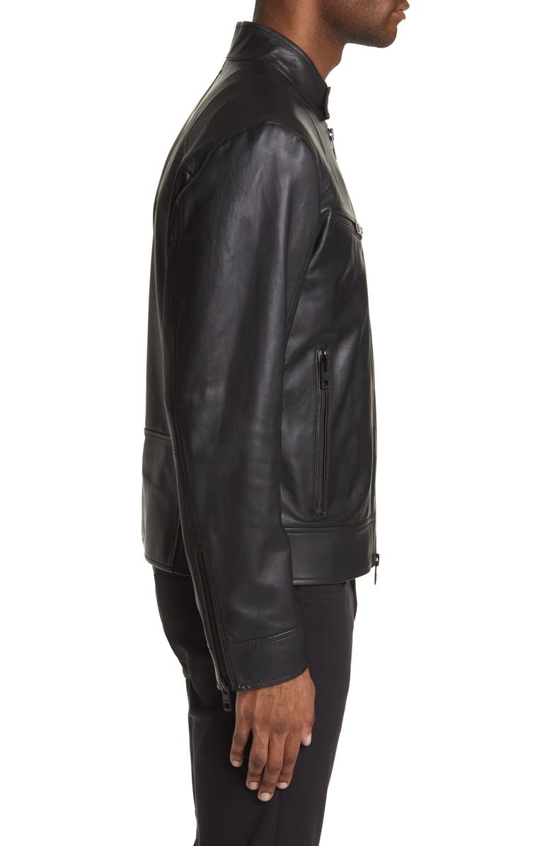 BOSS Malton 1 Leather Jacket, Alternate, color, 