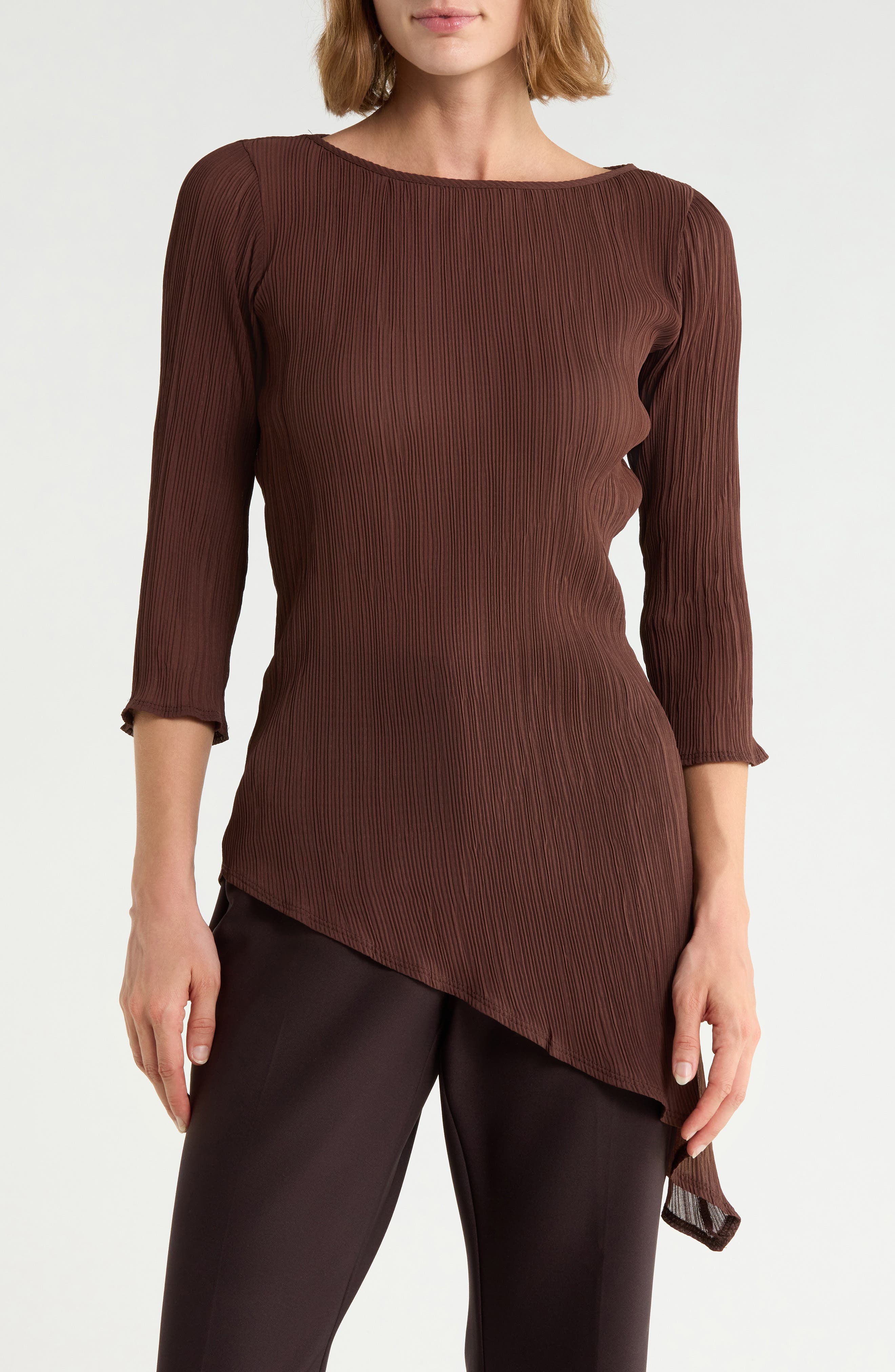 Asymmetrical Semi Sheer Top