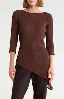 Asymmetrical Semi Sheer Top