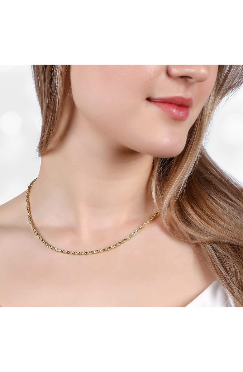 BEST SILVER Gender Inclusive Rope Chain Necklace, Alternate, color, Gold