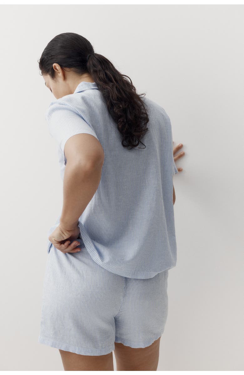 H&M Linen-blend Pyjamas, Alternate, color, Blue/Striped
