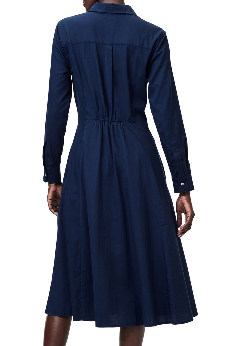 Jessie Long Sleeve Tie Waist Shirtdress, Alternate, color, DARK INDIGO